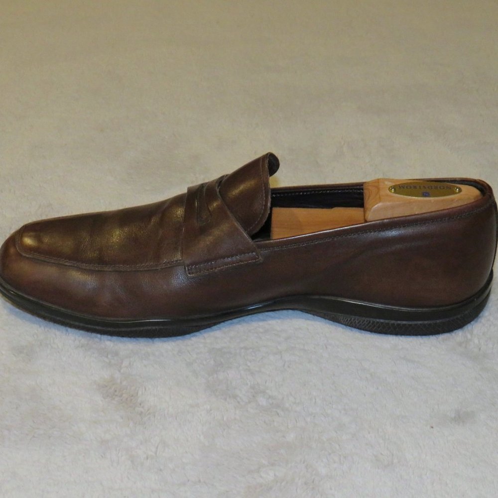 Prada Sport 1359 Brown Leather Rubber Sole Penny Loafers 9D - Picture 3 of 11